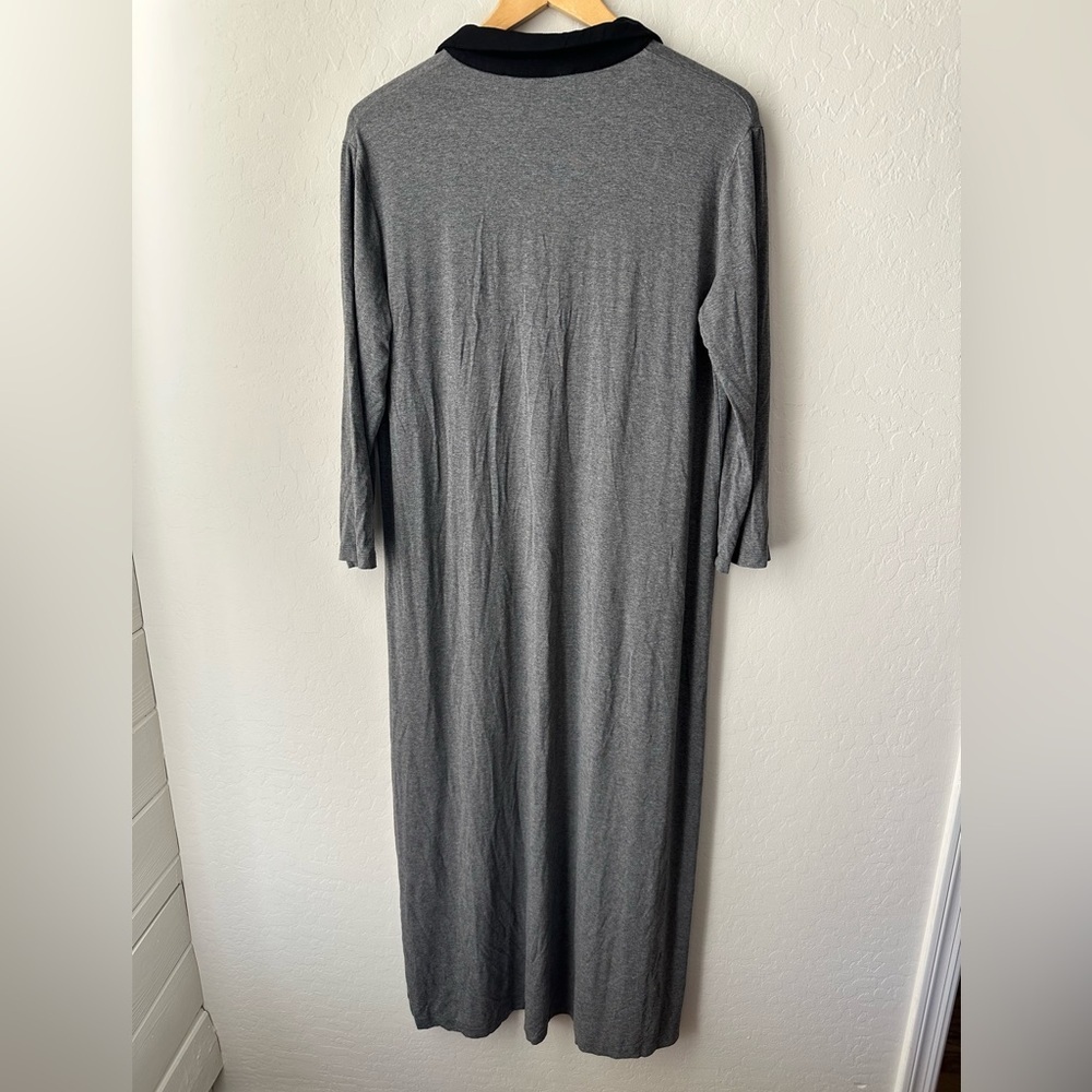 Sonnet James Gray Maxi Play Dress Size Medium Black Collar 3/4 Sleeve - Picture 5 of 5